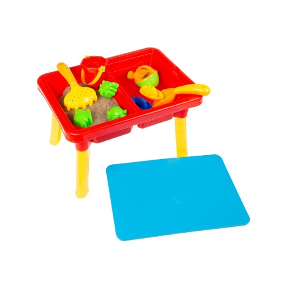 Toy Time Water or Sand Sensory Table with Lid and Toys, Portable Covered Activity Playset for the Beach 691226KBZ - main